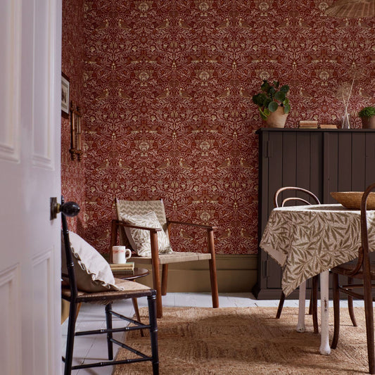 Bird Wallpaper - Madder/Weld - 217195 - Morris & Co
