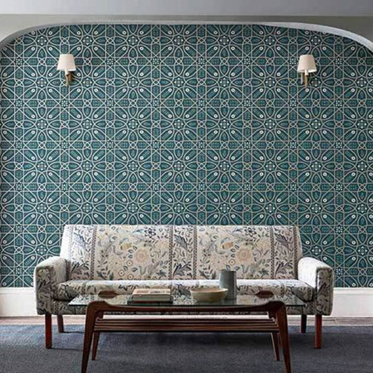 Brophy Trellis Wallpaper - Sage Linen - Morris & Co - 216702