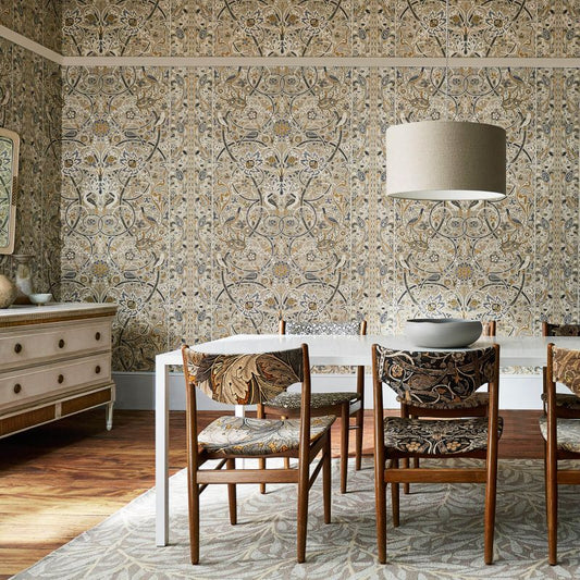 Bullerswood Wallpaper - Stone/Mustard - Morris & Co - 216447