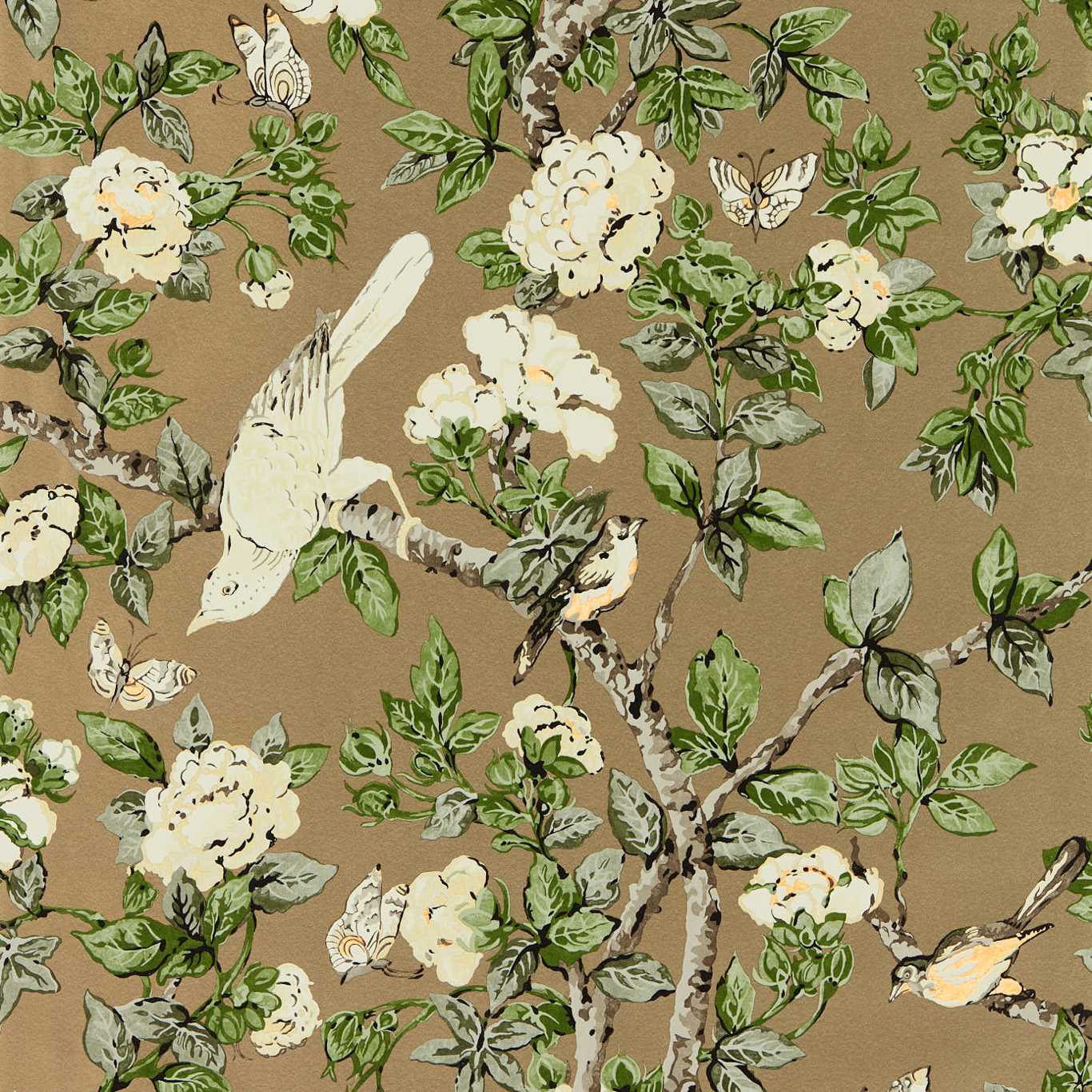 Caverley Wallpaper - Gold Metallic/Gardenia Green - DOSW217036