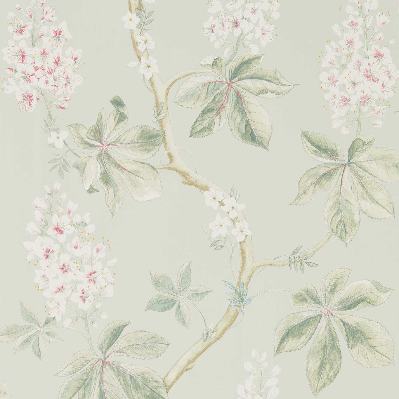 Chestnut Tree Wallpaper - Seaspray/Peony - DWOW215710