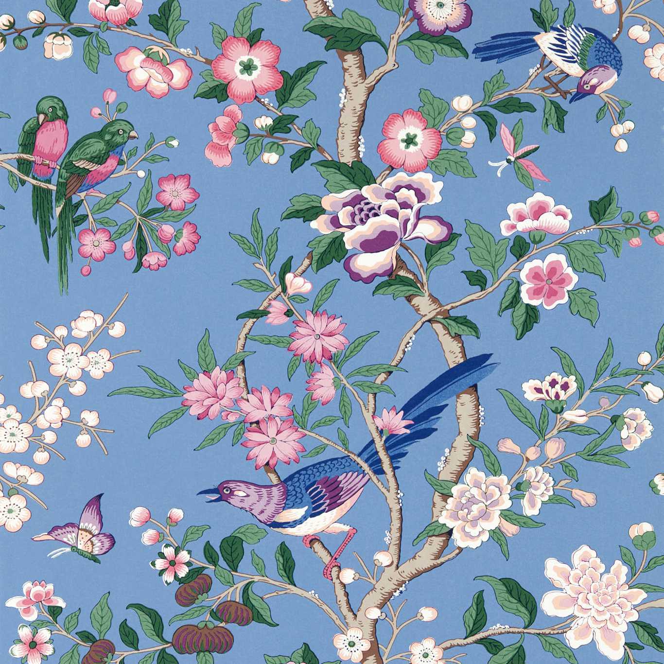 Chinoiserie Hall Wallpaper - Blueberry/Purple - DWAW217111