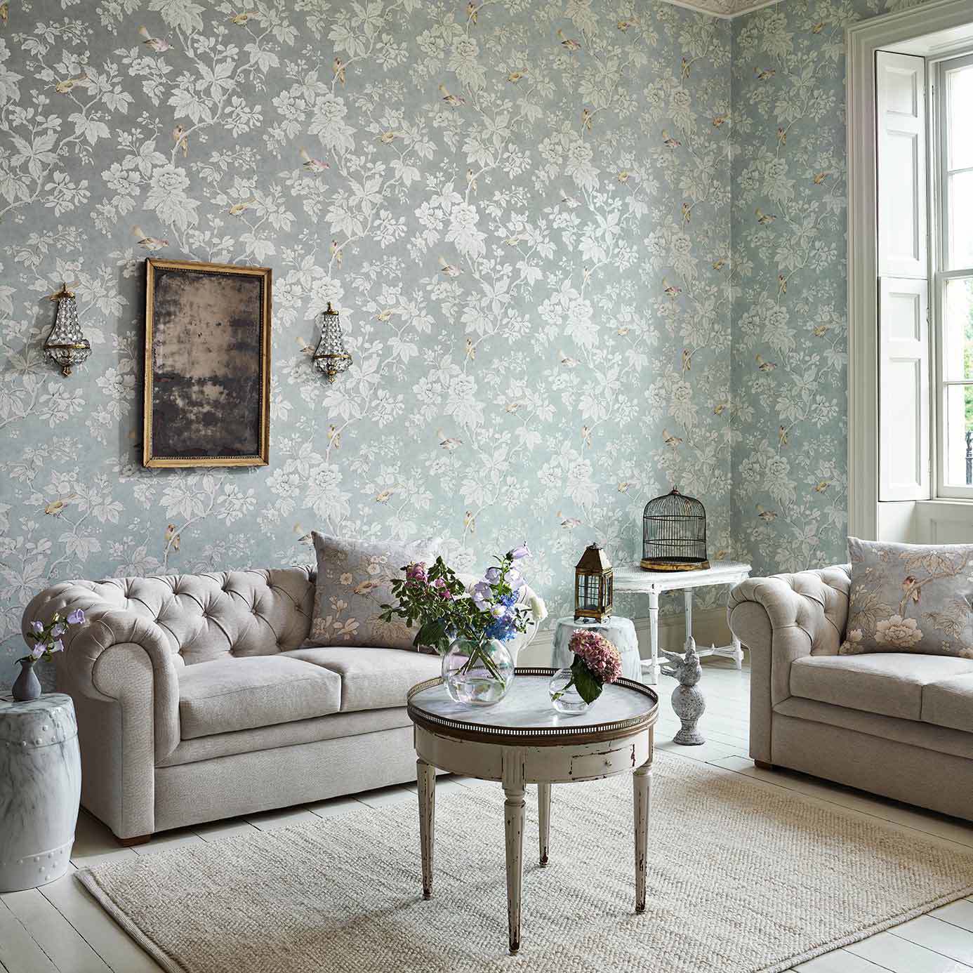 Chiswick Grove Wallpaper - Gold - Sanderson - DDAM216385 - Morris Wallpaper