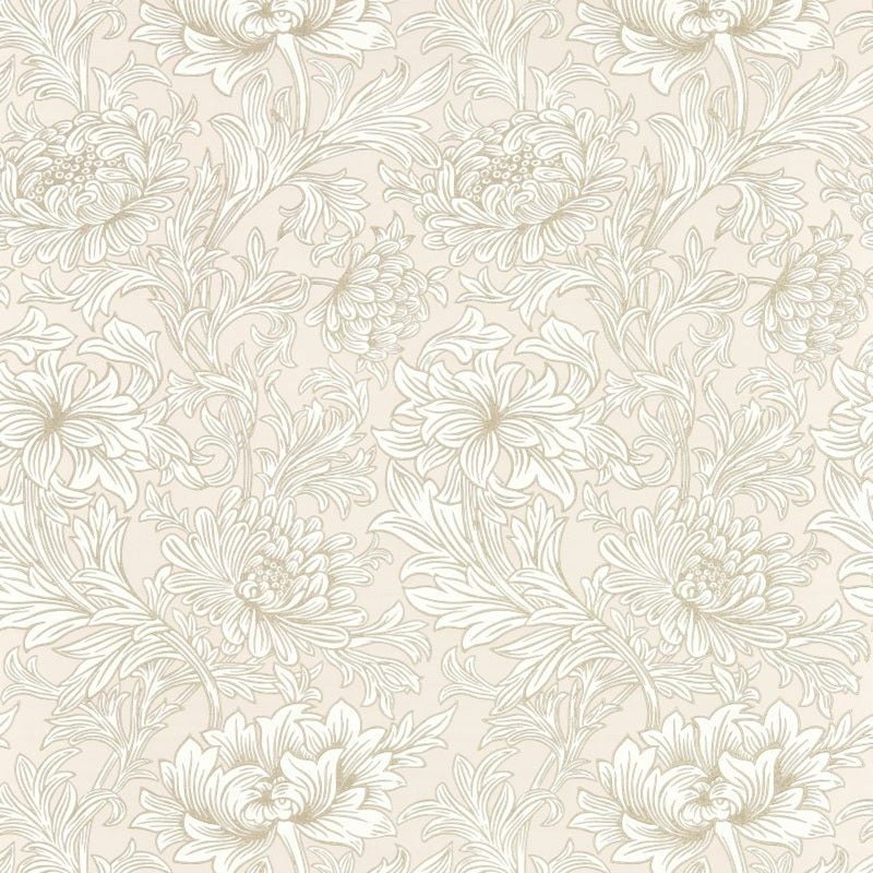 Chrysanthemum Toile Wallpaper - Cochineal Pink - Morris & Co - 217070