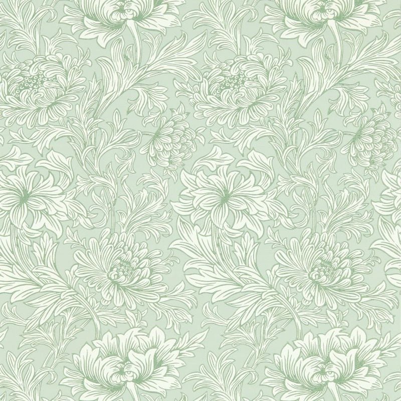 Chrysanthemum Toile Wallpaper - Willow - Morris & Co - 217069