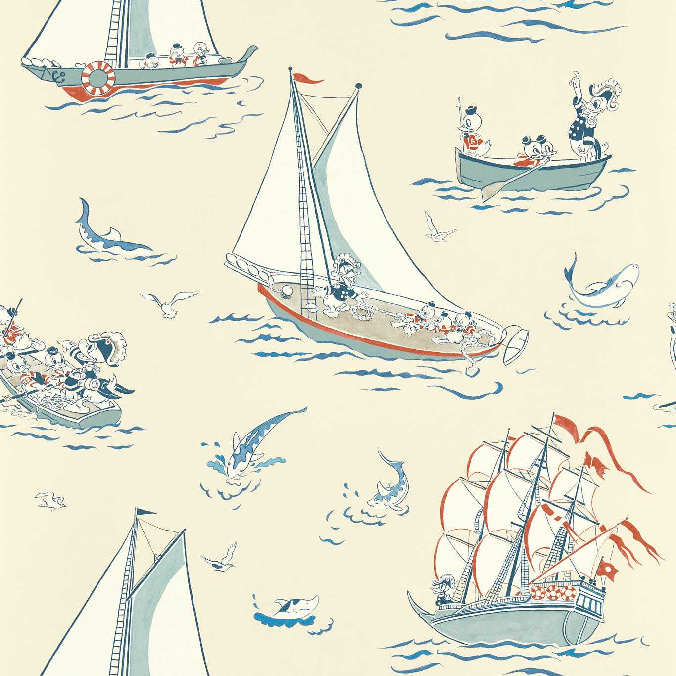 Donald Nautical Wallpaper - Sea Salt - DDIW217282