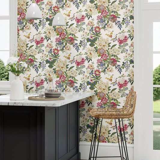 Emperor Peony Wallpaper - Lotus Pink - Sanderson - DWAW217121 - Morris Wallpaper