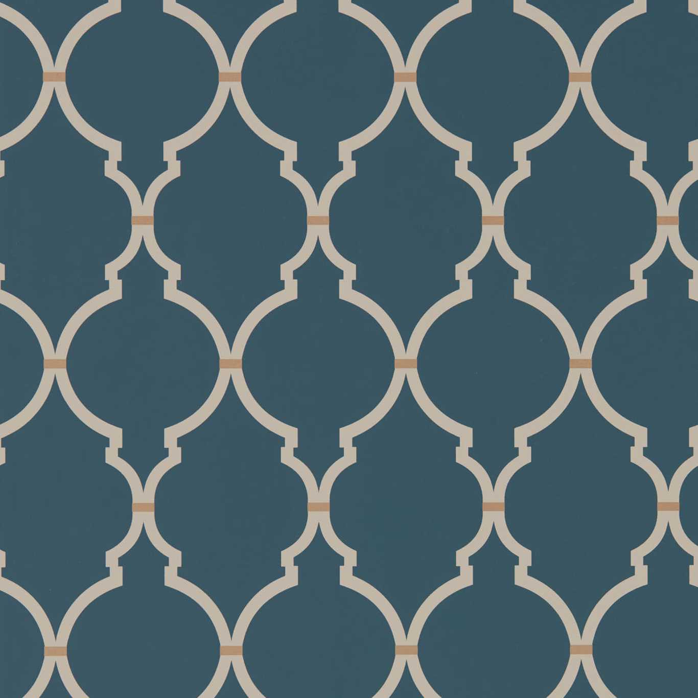 Empire Trellis Wallpaper - Indigo/Linen - DART216338