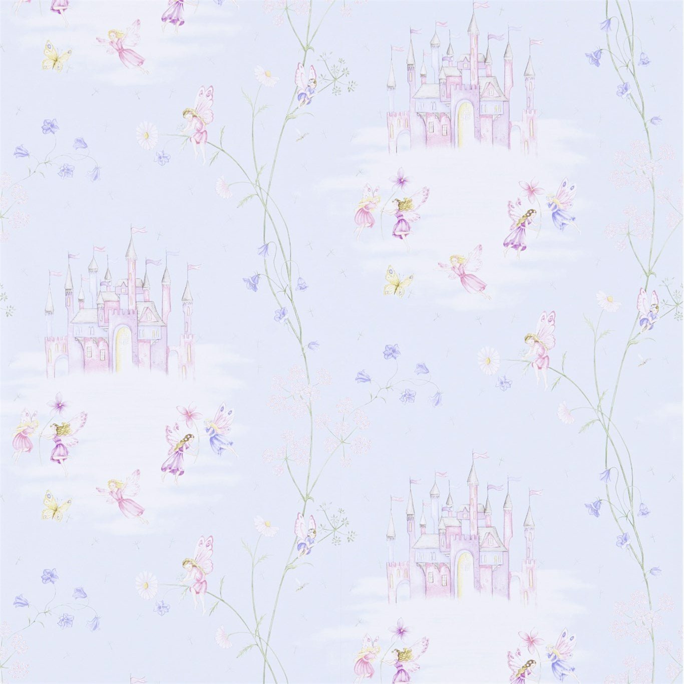 Fairy Castle Wallpaper - Blue - DLIT214045