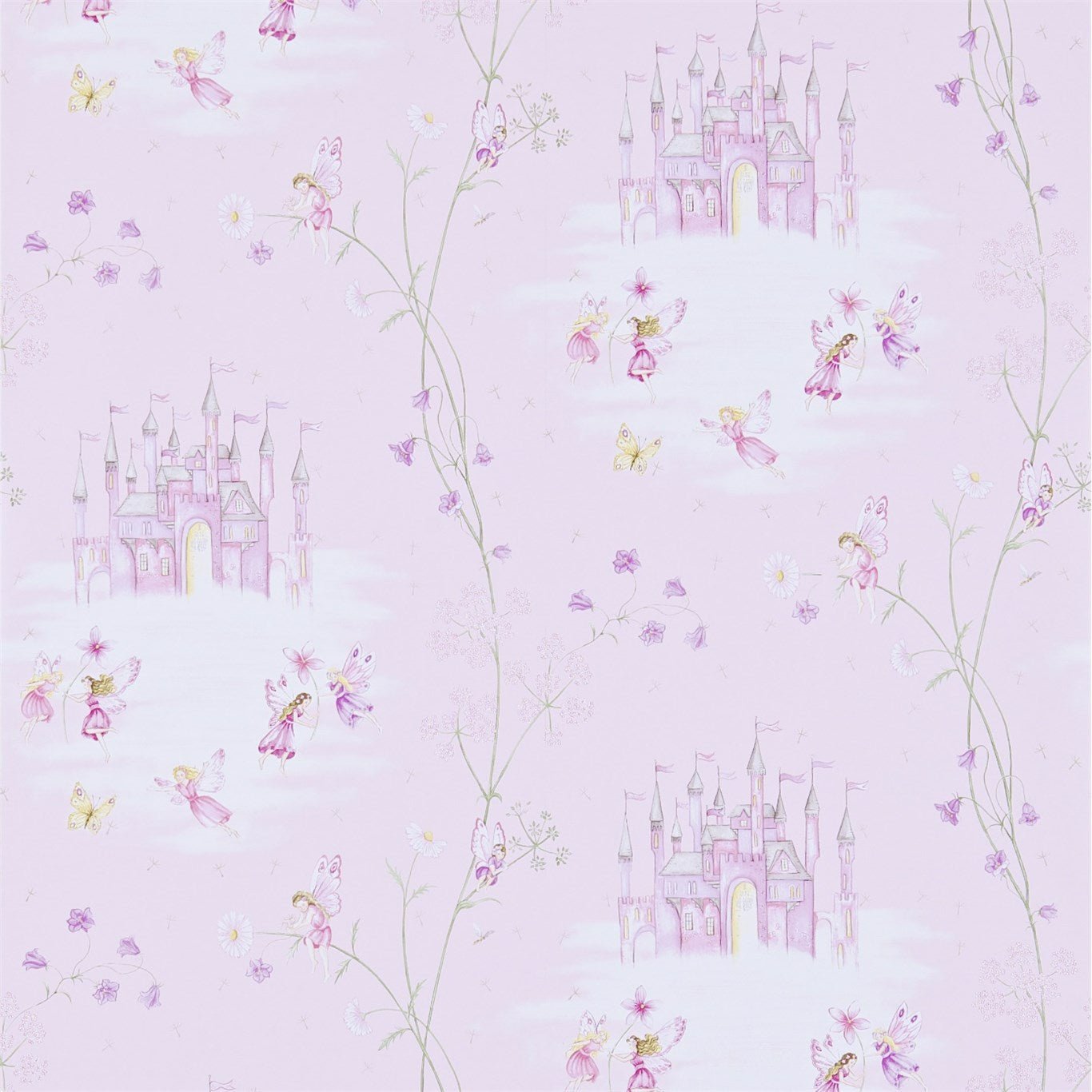 Fairy Castle Wallpaper - Pink - DLIT214046
