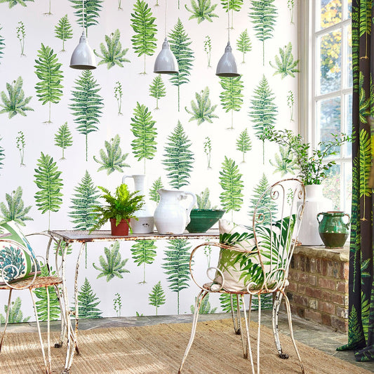 Fernery Wallpaper - Botanical Green - Sanderson - DGLW216633 - Morris Wallpaper