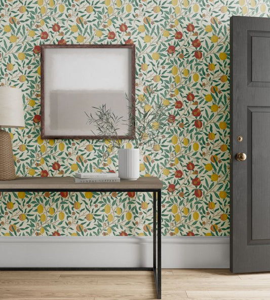 Fruit Wallpaper - Green Indigo/Madder - 217085 - Morris & Co