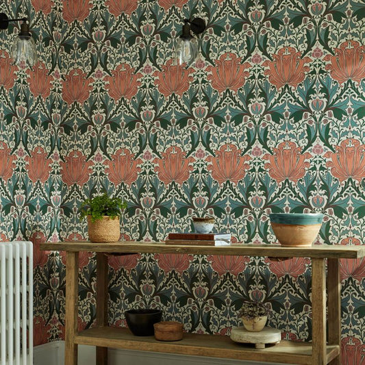 Helena Wallpaper - Indigo/Forest - 217360 - Morris & Co