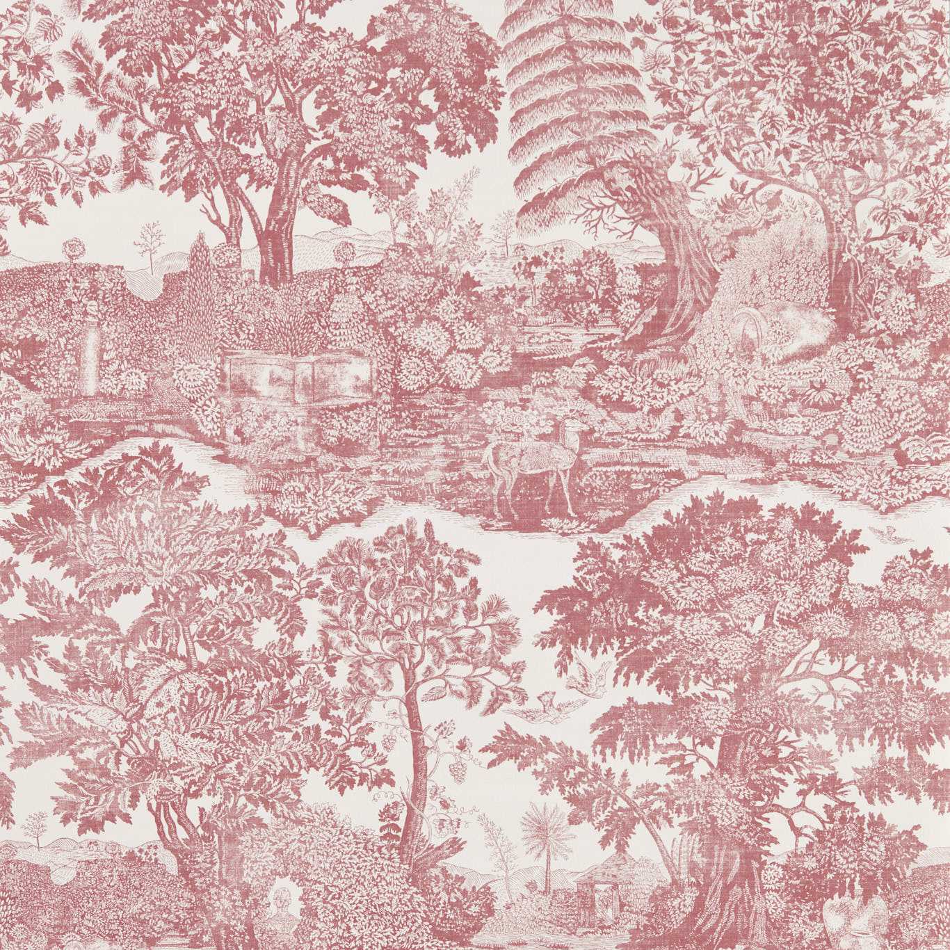 Highgrove Toile Wallpaper - Madder Rose - DHIP217505
