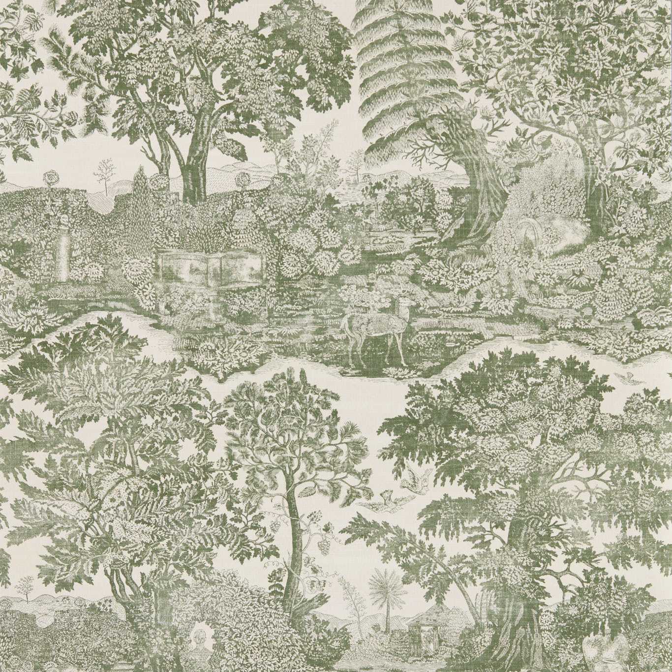 Highgrove Toile Wallpaper - Yew Green - DHIP217479