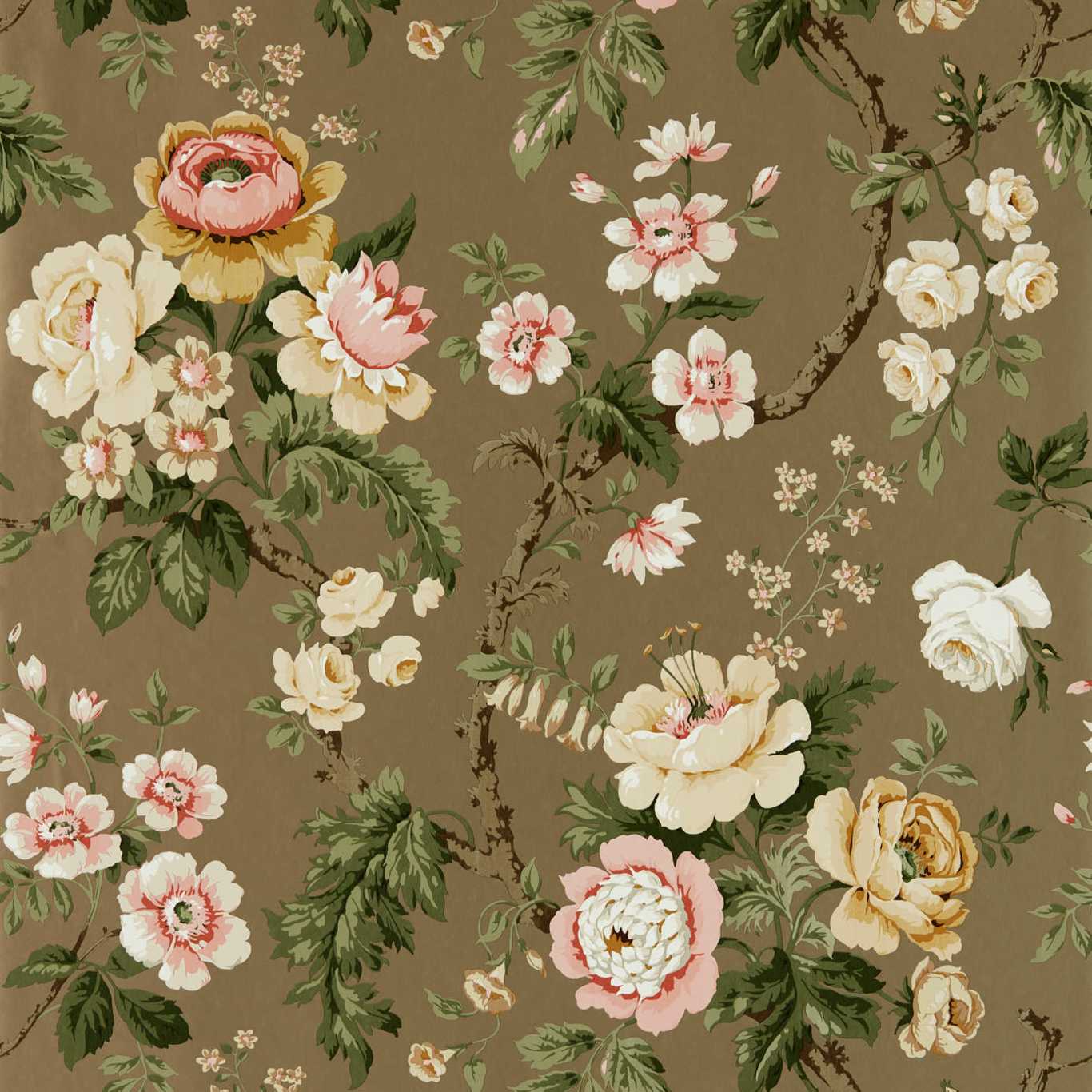 Hykenham Wallpaper - Gold Metallic/Rose - DOSW217042