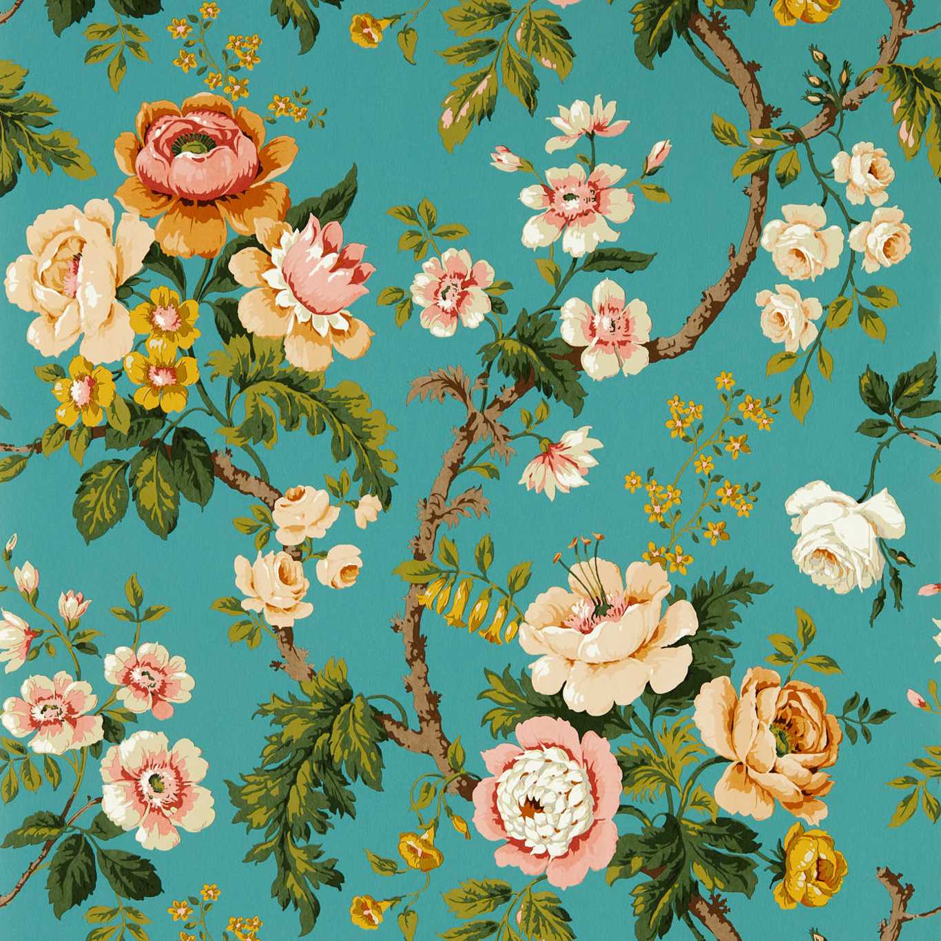 Hykenham Wallpaper - High Sea/Ginger - DOSW217041