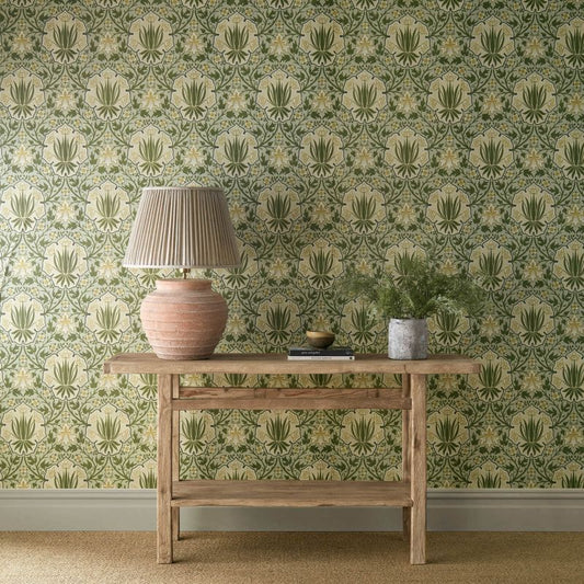 Iris & Rose Wallpaper - Bayleaf/Weld - Morris & Co - 217567