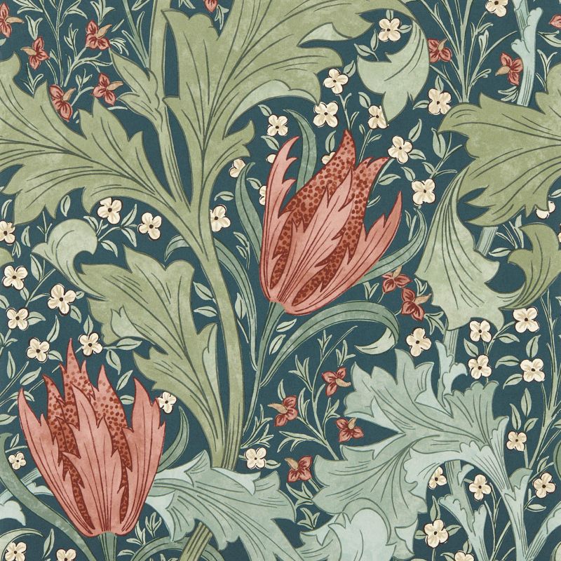Lent Lily Wallpaper - Indigo/Madder - Morris & Co - 217595