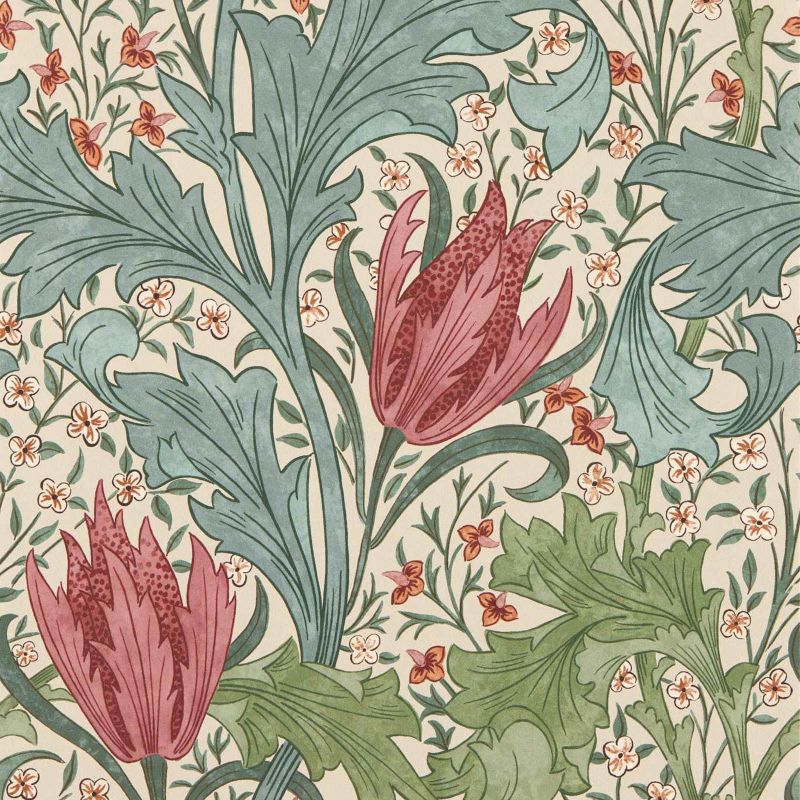 Lent Lily Wallpaper - Plum/Bayleaf - Morris & Co - 217596