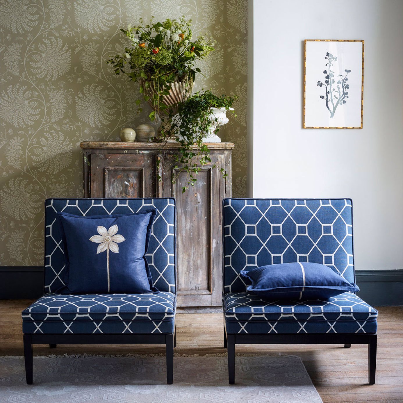 Mapperton Wallpaper - Linen/Cream - Sanderson - DART216342 - Morris Wallpaper