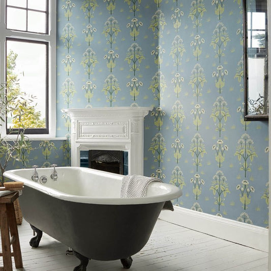 Meadow Sweet Wallpaper - Cobalt/Grass green - 217368 - Morris & Co