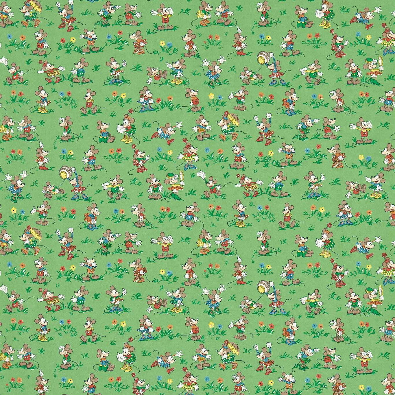 Mickey & Minnie Wallpaper - Gumball Green - DDIW217265