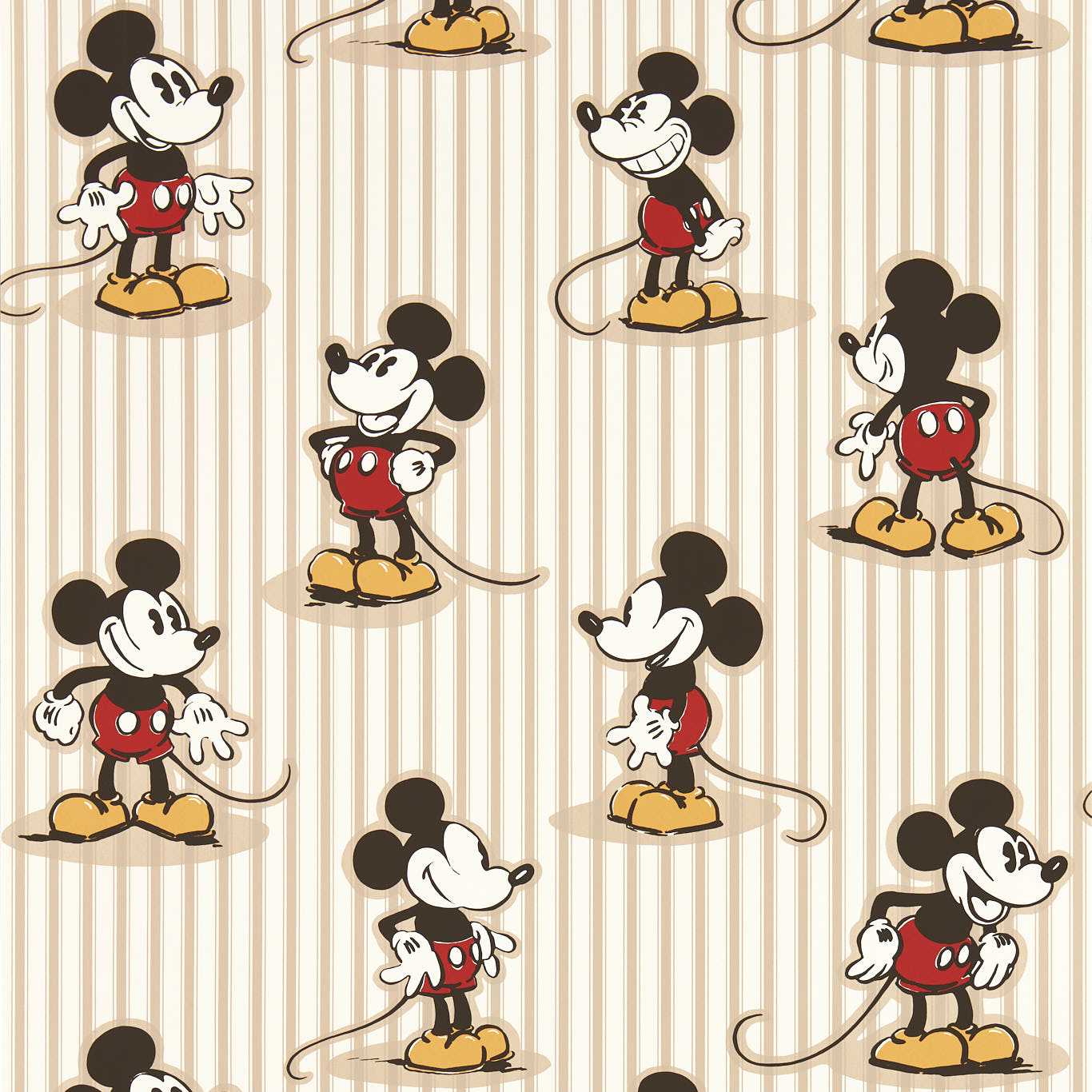 Mickey Stripe Wallpaper - Peanut - DDIW217273