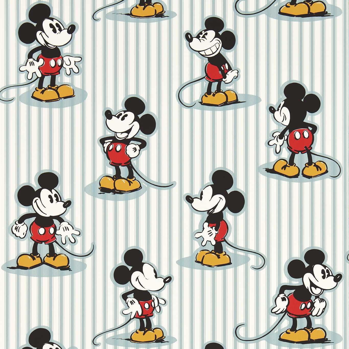Mickey Stripe Wallpaper - Sea Salt - DDIW217271