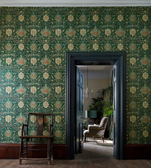 Montreal Wallpaper - Forest/Teal - 216432 - Morris & Co
