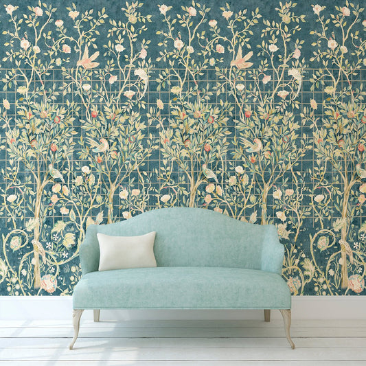 1052 - Melsetter Wide Width Wallpaper - Panel - Melsetter Ink by Morris Collections