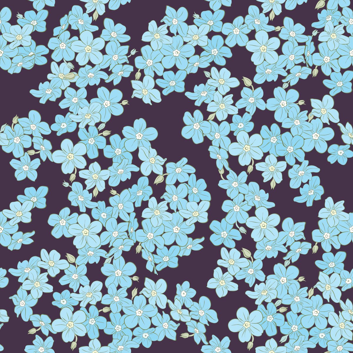 1138 - Anemone Wallpaper - Royal Blue by Morris Collections