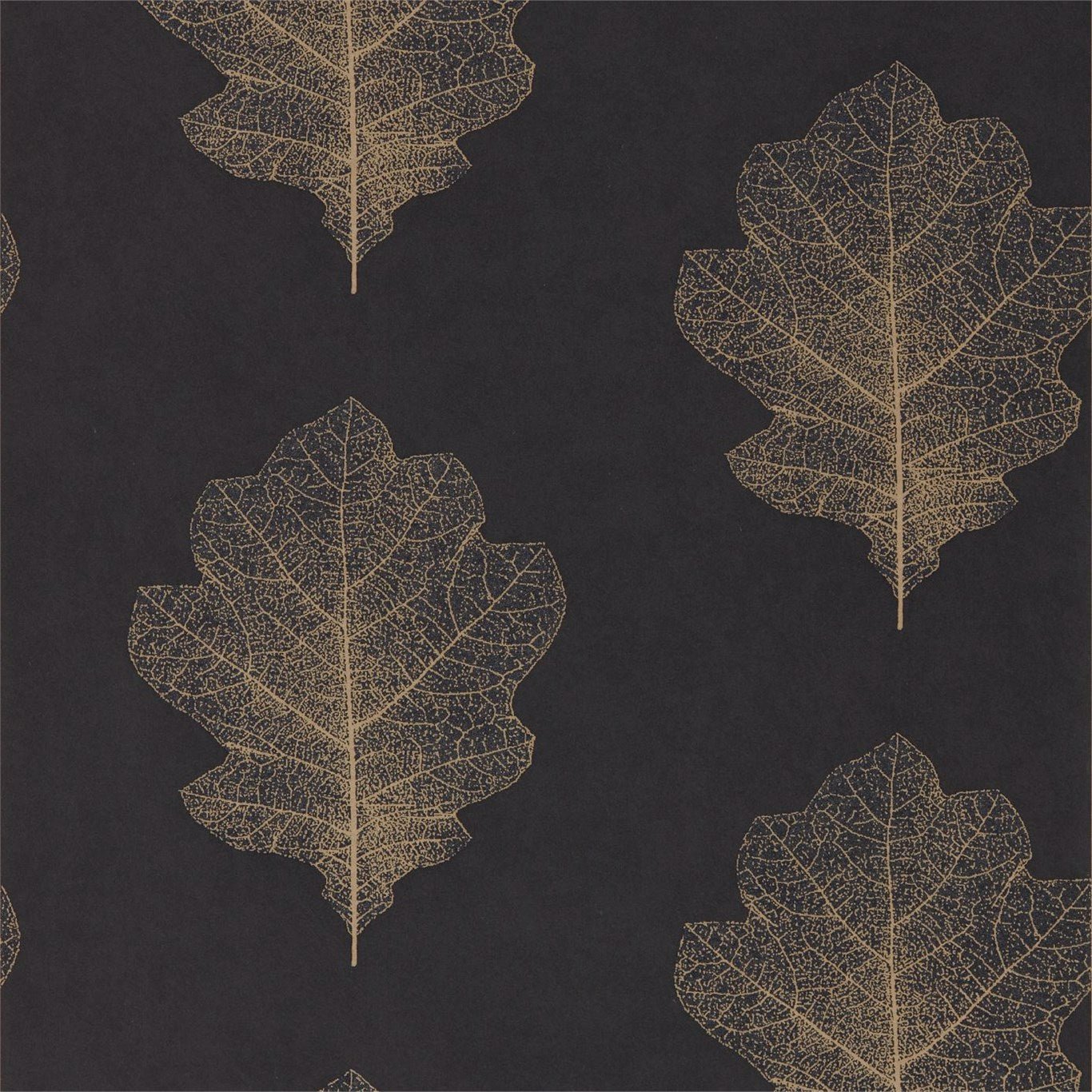 Oak Filigree Wallpaper - Charcoal/Bronze - DWOW215700