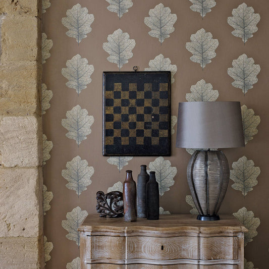 Oak Filigree Wallpaper - Milk/Pearl - Sanderson - DWOW215699 - Morris Wallpaper