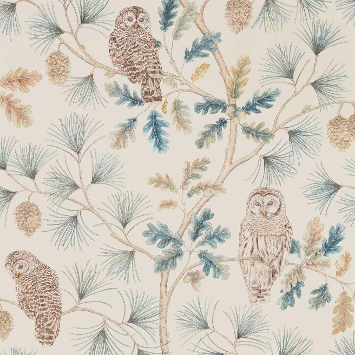 Owlswick Wallpaper - Teal - DYSI216595