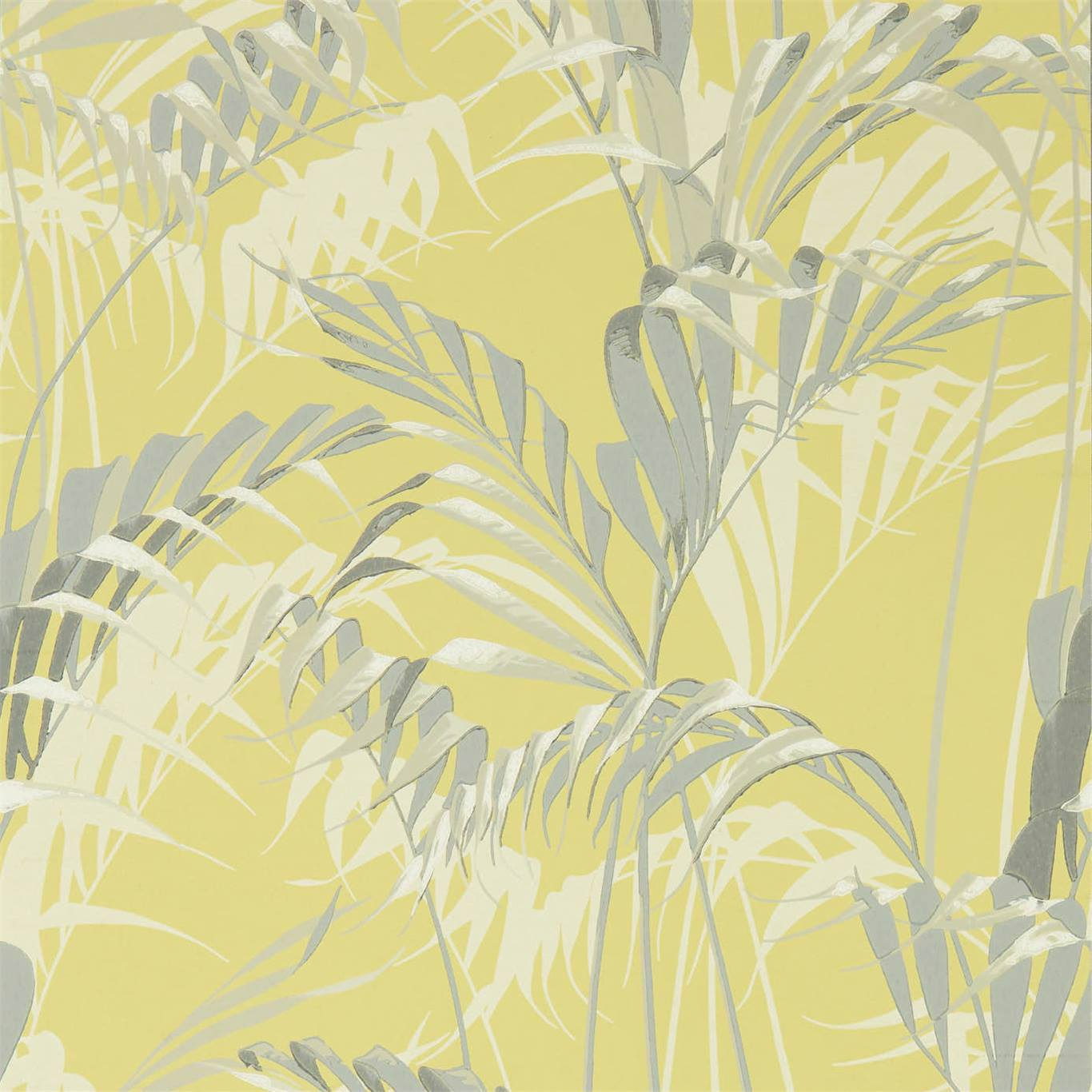 Palm House Wallpaper - Chartreuse/Grey - DGLW216642