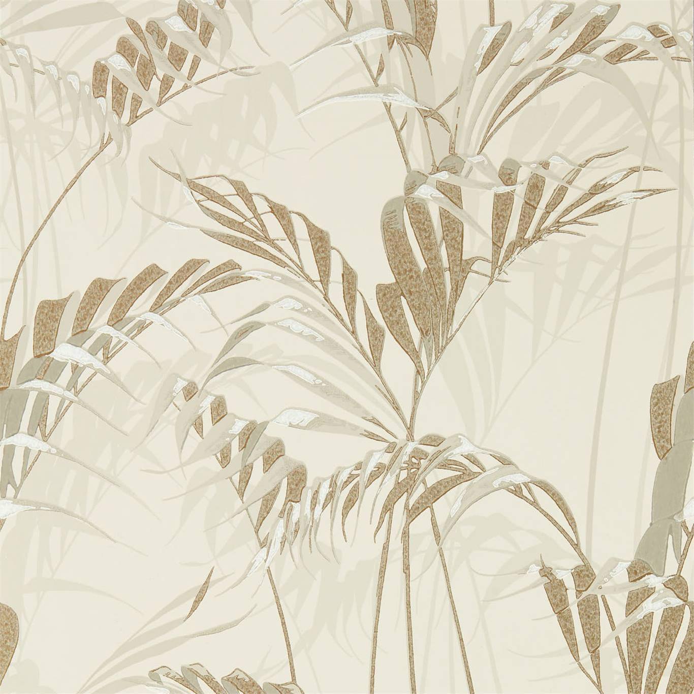 Palm House Wallpaper - Linen/Gilver - DGLW216644