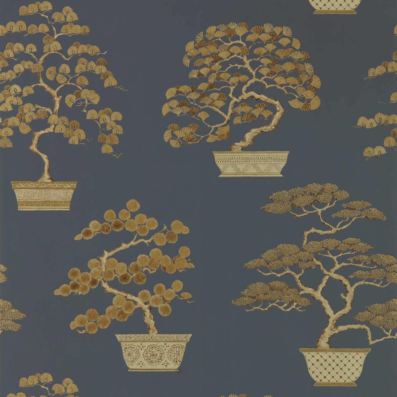 Penjing Wallpaper - Ink Black/Gold - DWAW217109