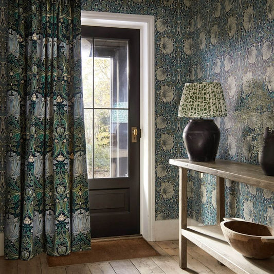 Pimpernel Wallpaper - Cobalt/Mineral - 217365 - Morris & Co