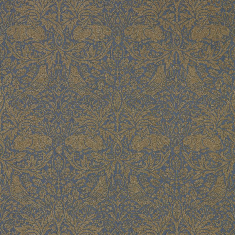 Pure Brer Rabbit Wallpaper - Ink/Gold - Morris & Co - 216530