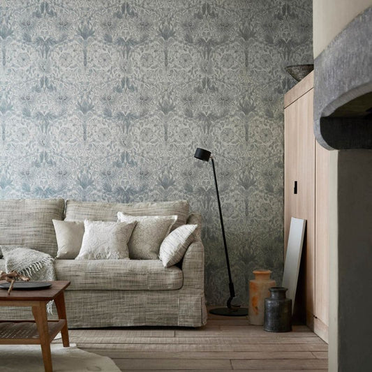 Pure Honeysuckle & Tulip Wallpaper - Linen - Morris & Co - 216526