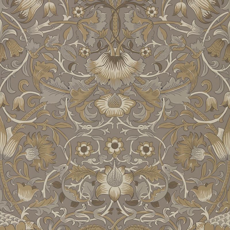 Pure Lodden Wallpaper - Taupe/Gold - Morris & Co - 216028