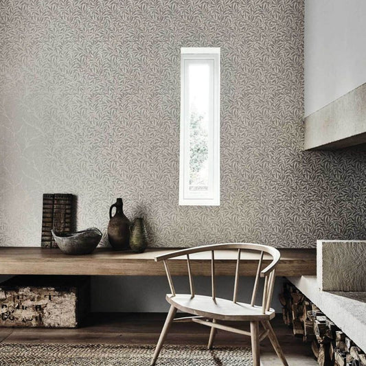 Pure Willow Bough Wallpaper - Ecru/Silver - Morris & Co - 216023