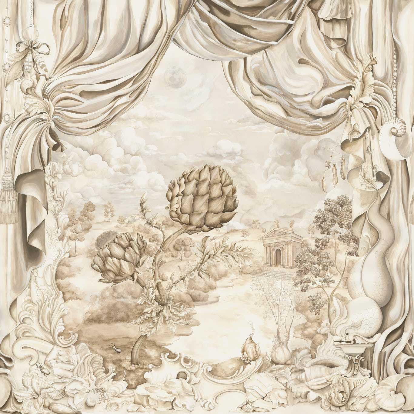 Pygmalion Wallpaper - Alabaster - DGDW217327 - Sanderson