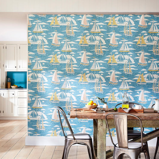Sailor Wallpaper - Nautical - Sanderson - DCOA216572 - Morris Wallpaper