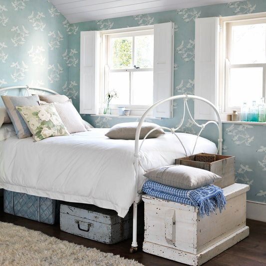 Seagulls Wallpaper - Blue - Sanderson - DVIN214585 - Morris Wallpaper