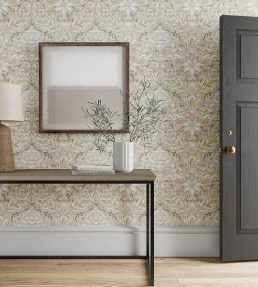 Simply Severn Wallpaper - Cochineal/Willow - 217073 - Morris & Co