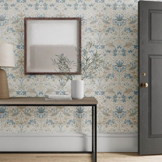 Simply Strawberry Thief Wallpaper - Cochineal Pink - Morris & Co - 217061