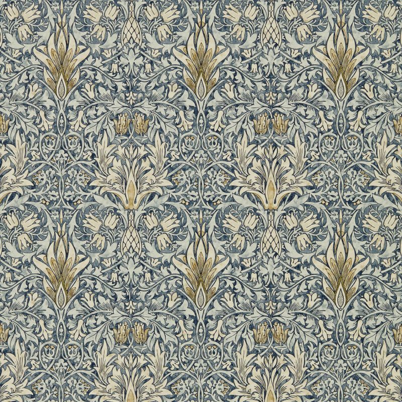Snakeshead Wallpaper - Indigo/Cumin - Morris & Co - 216812 - Morris Wallpaper