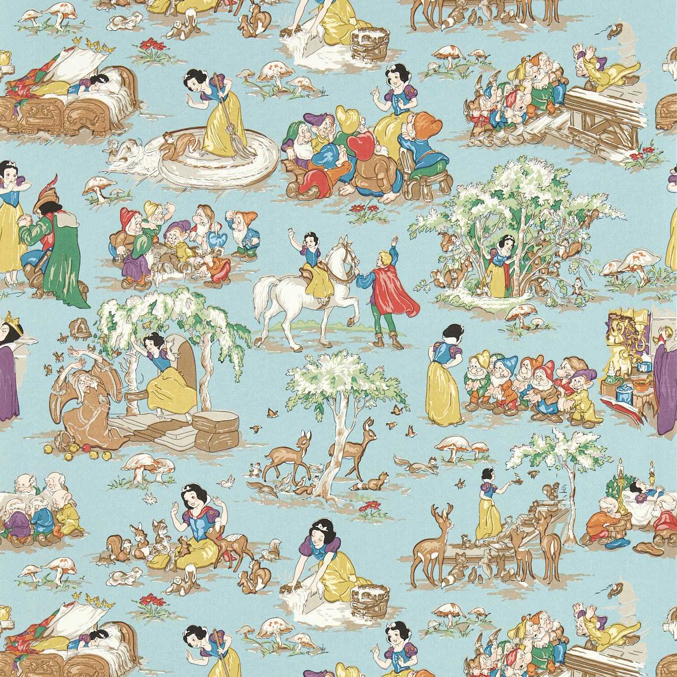 Snow White Wallpaper - Puddle Blue - DDIW217274